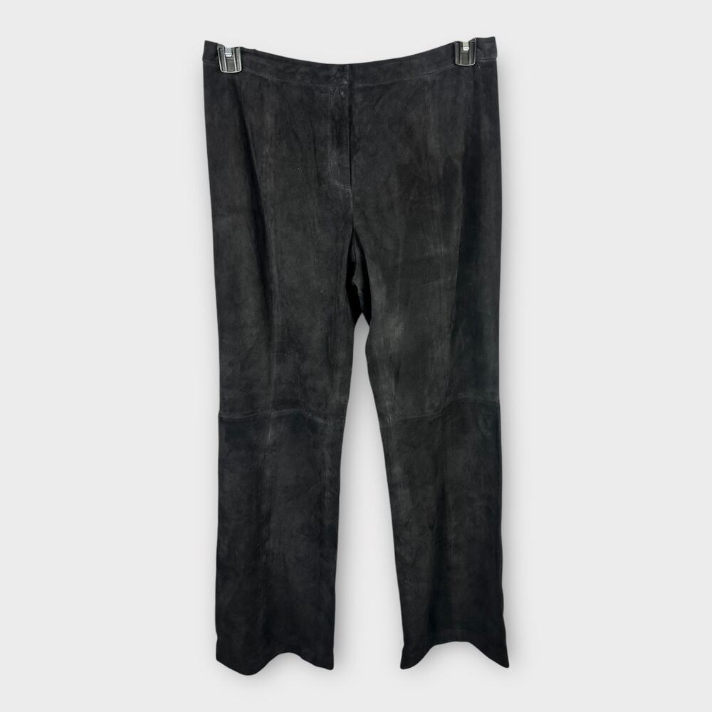 Carlisle Womens size 8 Suede Leather Wide Leg Pants Black Hippie Rocker Western
